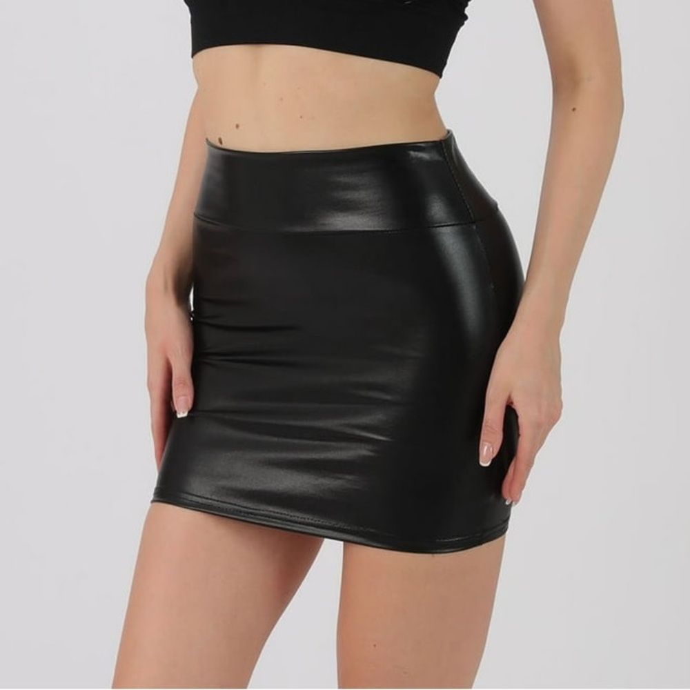 Faux Leather Mini Skirt